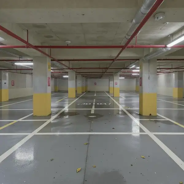 Подземный паркинг жилого комплекса - до уборки